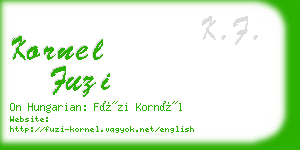 kornel fuzi business card